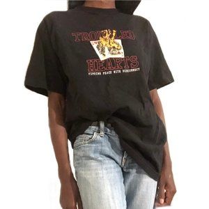 Troubled Hearts Black T-Shirt